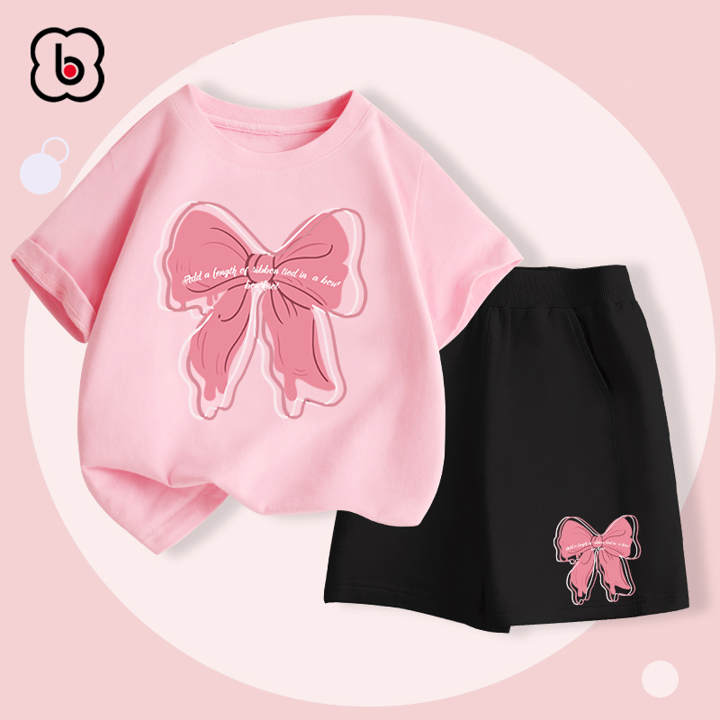 Đồ bộ bé gái BabyloveGO mẫu mới 2023 bộ thun ngắn tay cho bé in hình cute dễ thương