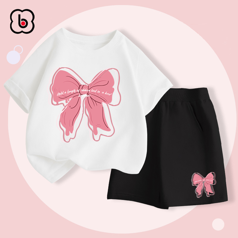 Đồ bộ bé gái BabyloveGO mẫu mới 2023 bộ thun ngắn tay cho bé in hình cute dễ thương