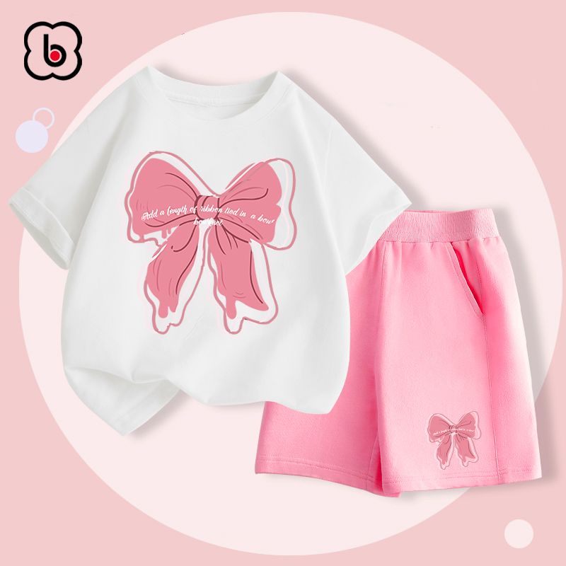 Đồ bộ bé gái BabyloveGO mẫu mới 2023 bộ thun ngắn tay cho bé in hình cute dễ thương