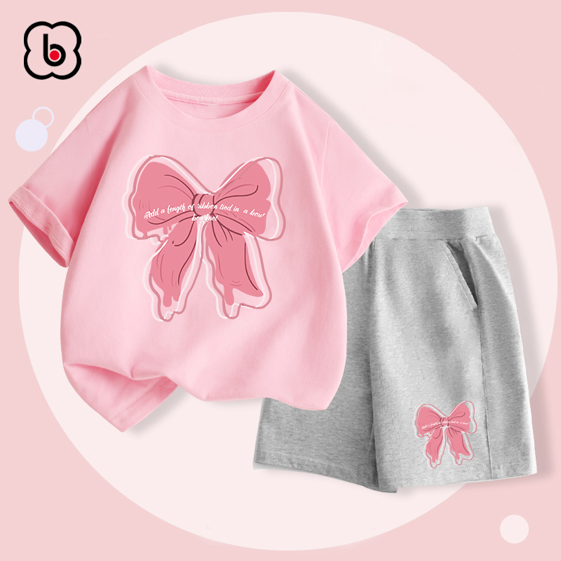 Đồ bộ bé gái BabyloveGO mẫu mới 2023 bộ thun ngắn tay cho bé in hình cute dễ thương