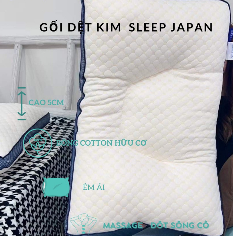 Ruột gối massage sleep kháng khuẩn, vai gấu êm ái, nâng đỡ thoải mái - giá 1 cái