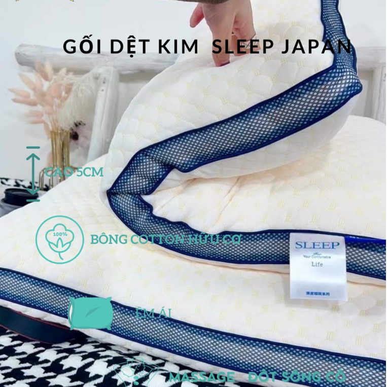 Ruột gối massage sleep kháng khuẩn, vai gấu êm ái, nâng đỡ thoải mái - giá 1 cái