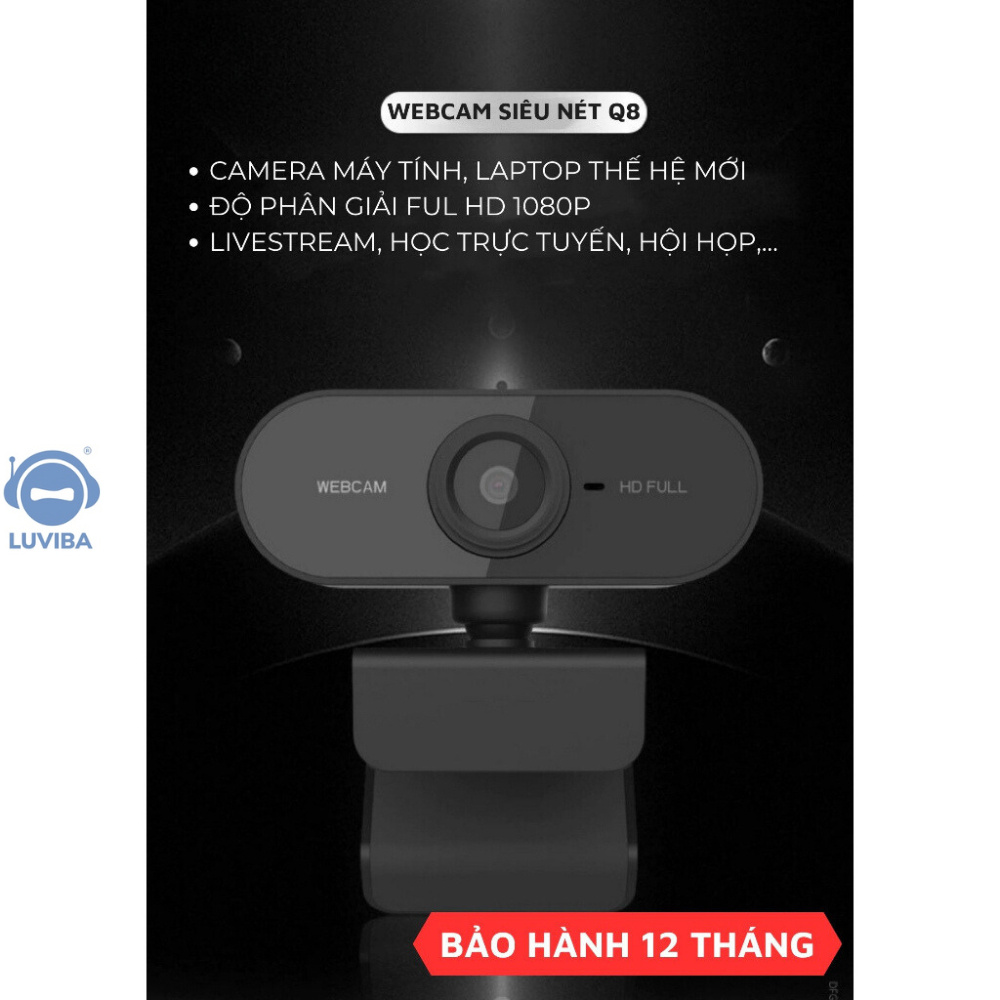 Webcam máy tính có mic laptop pc 720p 1080p full hd máy tính bàn giá rẻ LUVIBA WC12