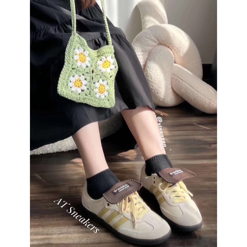 Giày Adidas Samba xám vàng