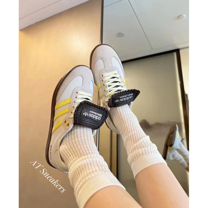 Giày Adidas Samba xám vàng