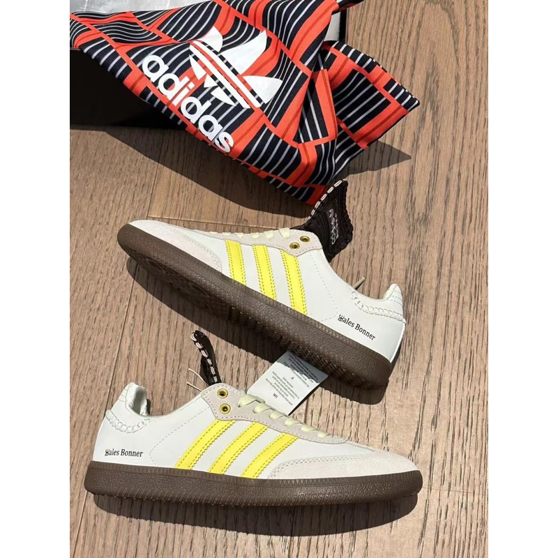 Giày Adidas Samba xám vàng