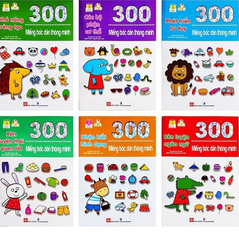 Sách - Combo: 300 miếng bóc dán thông minh 6 ( TẬP )