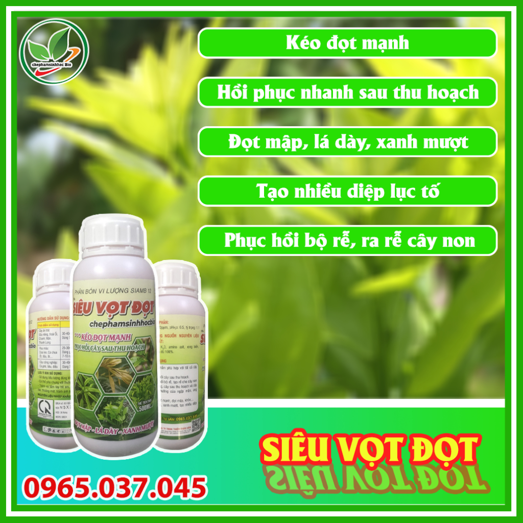 Phân bón vi lượng Siêu Vọt Đọt, kéo đọt mạnh, phục hồi cây sau thu hoạch.Chai 500ml