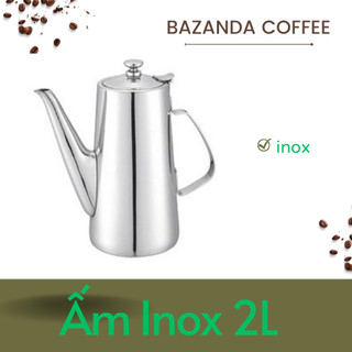 Bình trà cafe đa năng chất liệu inox, dung tích 2.0 lít để bàn/ ấm inox rót nước 2l/ bình inox có vòi 2l