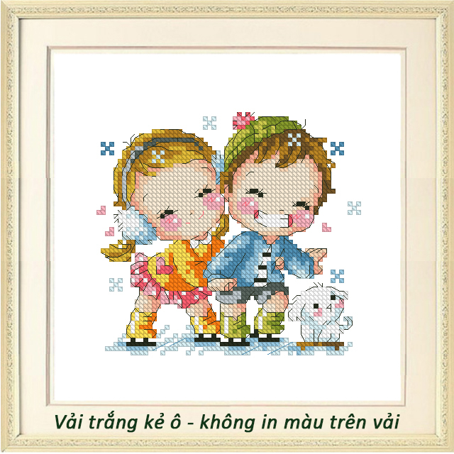 Tranh thêu chữ thập không in màu trên vải Soda198