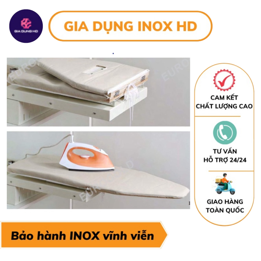 Cầu là âm tủ quần áo 💥 FREESHIP 💥 Giá để bàn là ủi quần áoray giảm chấn thông minh Eurogold