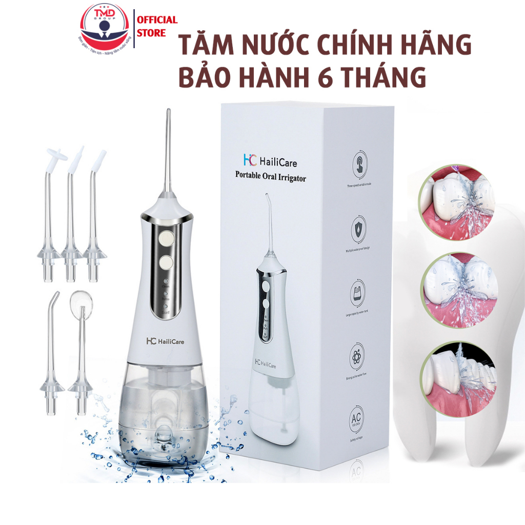 Máy tăm nước cầm tay TMD GROUP dung tích 350ml Công suất cực mạnh loại bỏ mọi thức ăn thừa, mảng bám trên răng