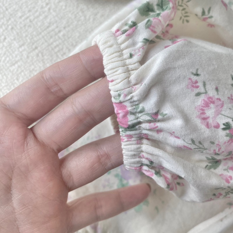 Áo baby doll thô hoa tông Hàn xinh xắn cho bé