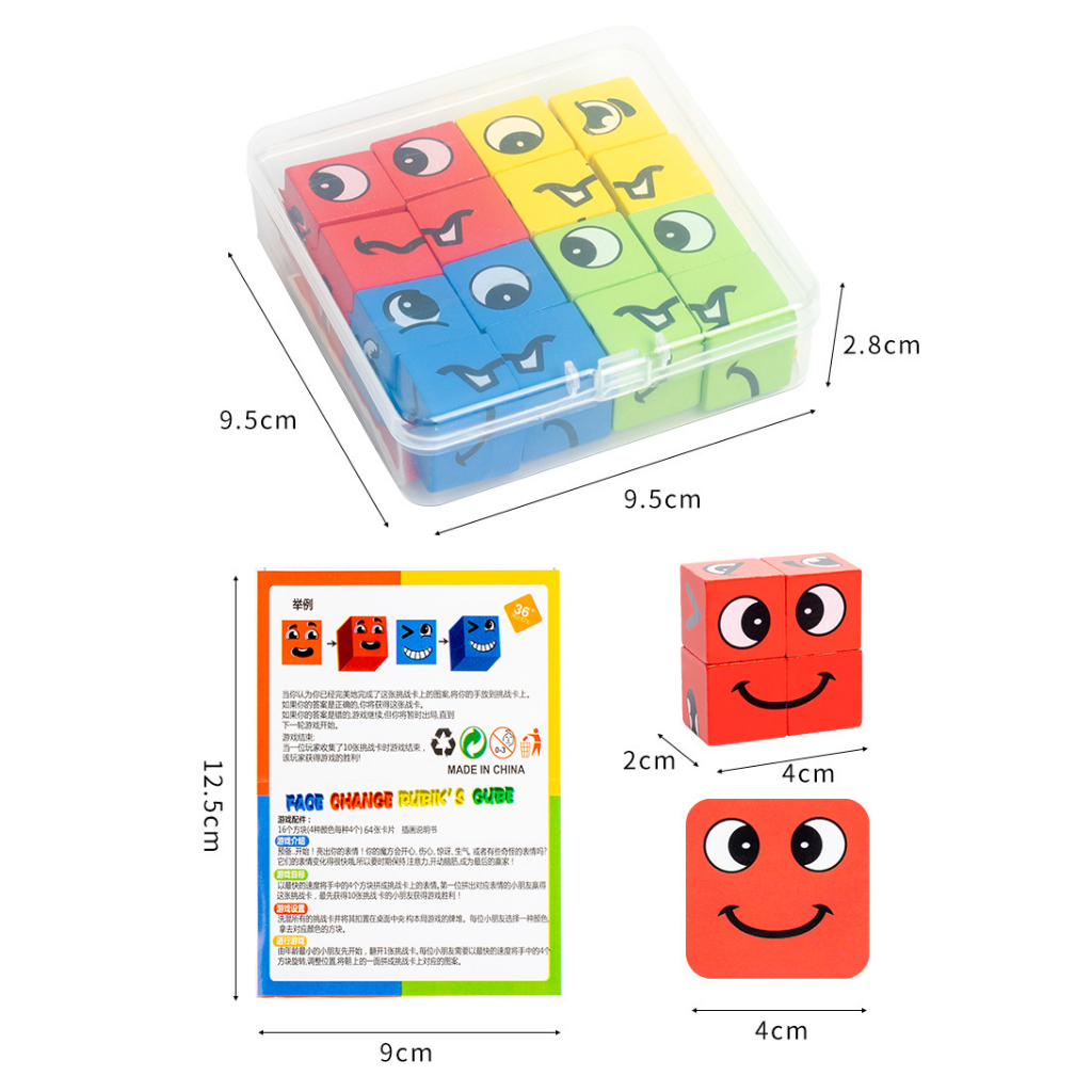 Đồ Chơi Rubik Thay Đổi Cảm Xúc Khuôn Mặt win Ghép Hình Gỗ, Phát Triển Trí Tuệ, Phản Xạ, Tăng Cường Trí Thông Minh Cho Bé