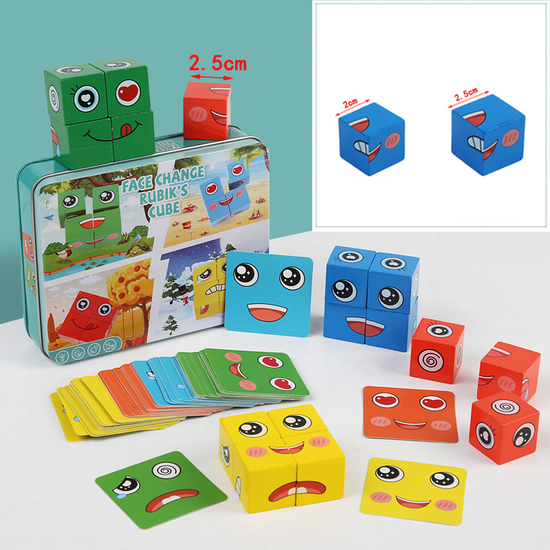 Đồ Chơi Rubik Thay Đổi Cảm Xúc Khuôn Mặt win Ghép Hình Gỗ, Phát Triển Trí Tuệ, Phản Xạ, Tăng Cường Trí Thông Minh Cho Bé