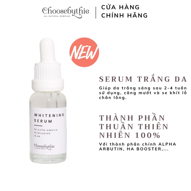 Serum trắng da arbutin, thành phần từ thiên nhiên an toàn cho da, mỹ phẩm handmade - Choosebythie