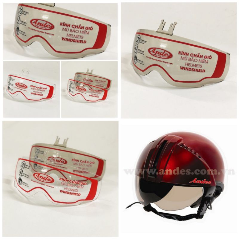 Kính chăn gió nón bảo hiểm andes 181