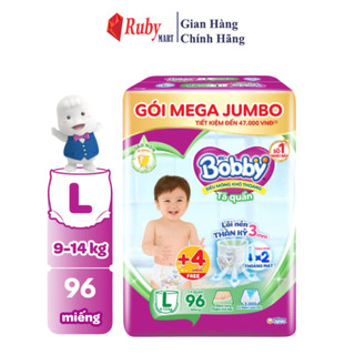 Tã/bỉm quần Bobby 3mm Mega Jumbo Gạo non Giảm nhiệt L96