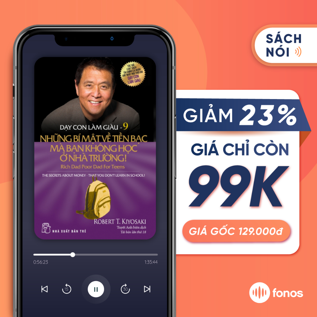 Sách nói: Dạy Con Làm Giàu - Tập 9: Những Bí Mật Về Tiền Bạc Mà Bạn Không Học Ở Nhà Trường [E-Voucher Fonos]