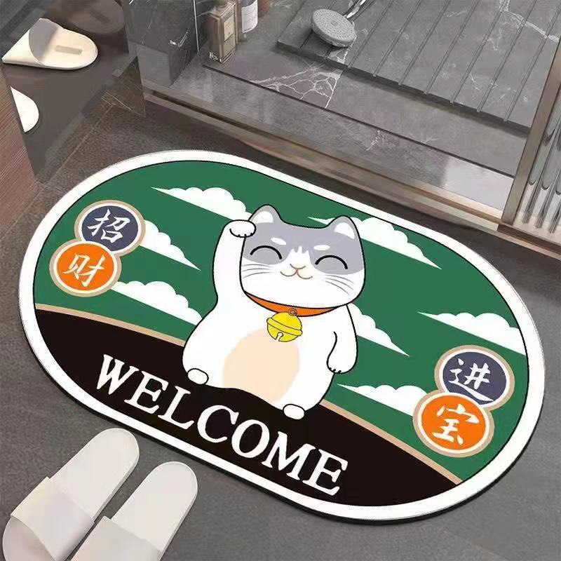 Thảm lau chân chống trơn trượt hình thú dễ thương