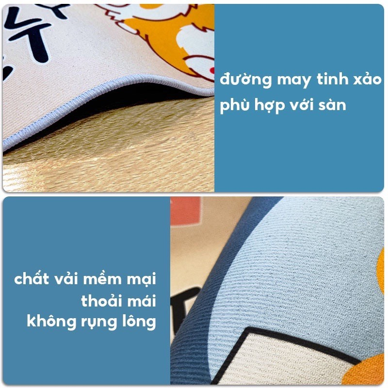 Thảm lau chân chống trơn trượt hình thú dễ thương