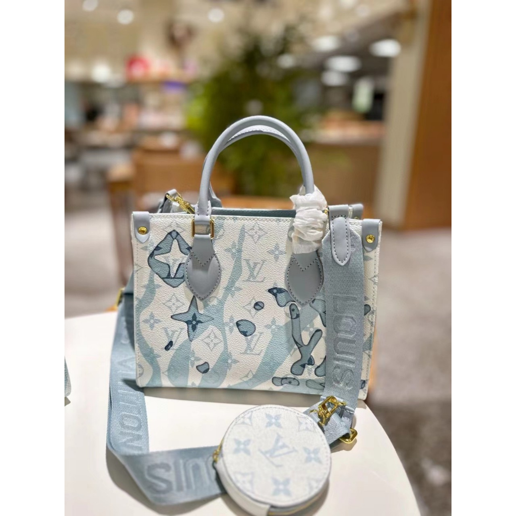 Túi LV Onthego 2in1 NEW mix màu xanh dáng công sở sang trọng  - Shop Lynh