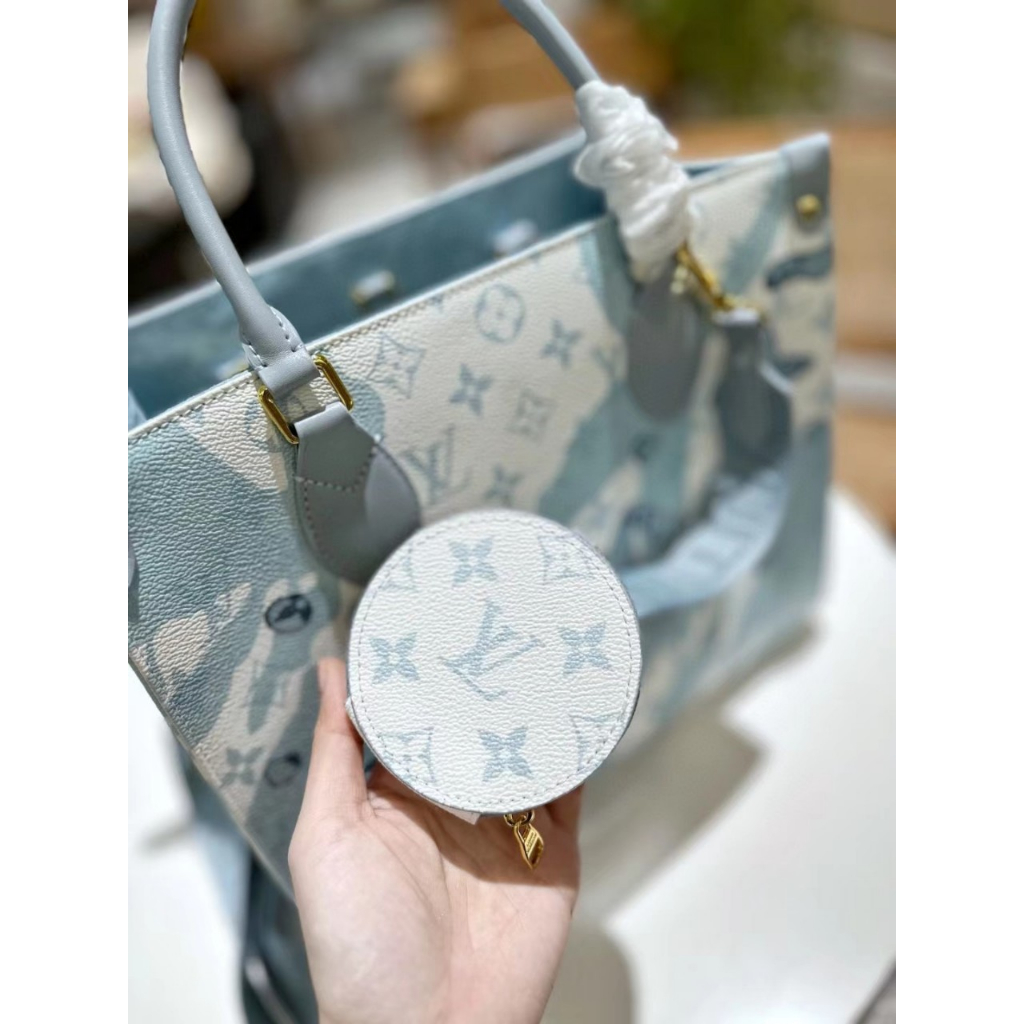 Túi LV Onthego 2in1 NEW mix màu xanh dáng công sở sang trọng  - Shop Lynh