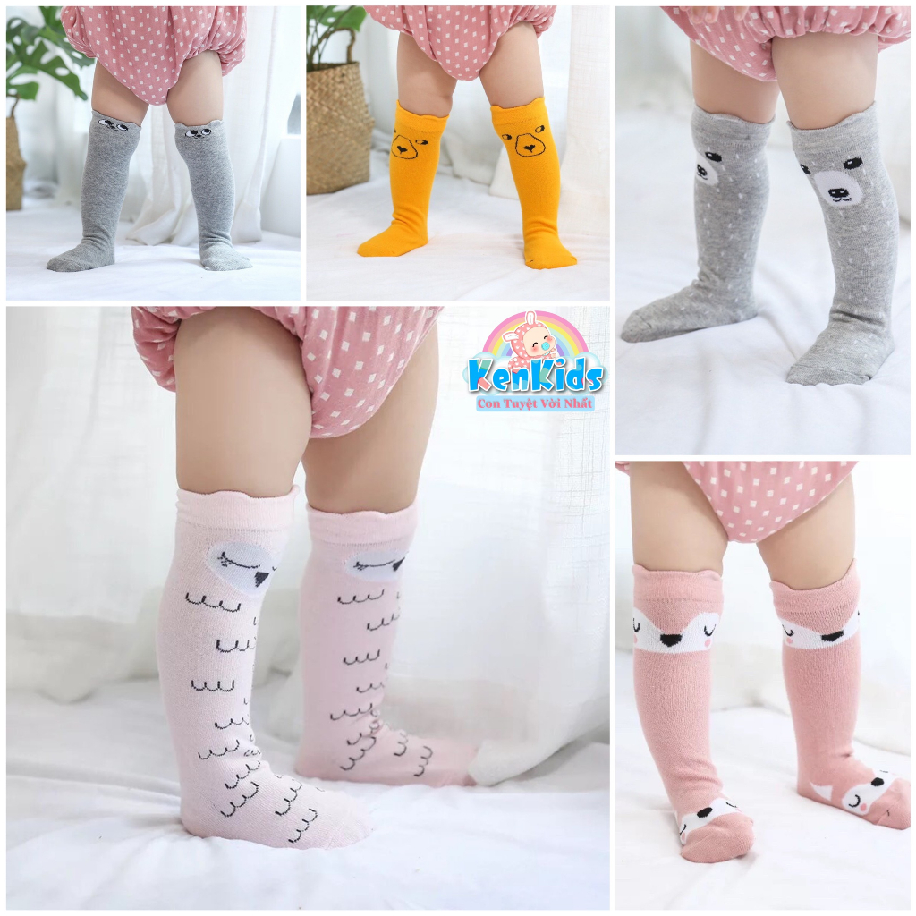 Tất vớ len dài cổ cao hình thú đáng yêu cho bé