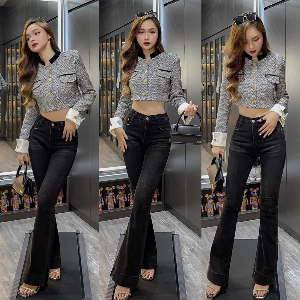 Quần Bò Loe Dài Châm Anh hot hit - Q8201