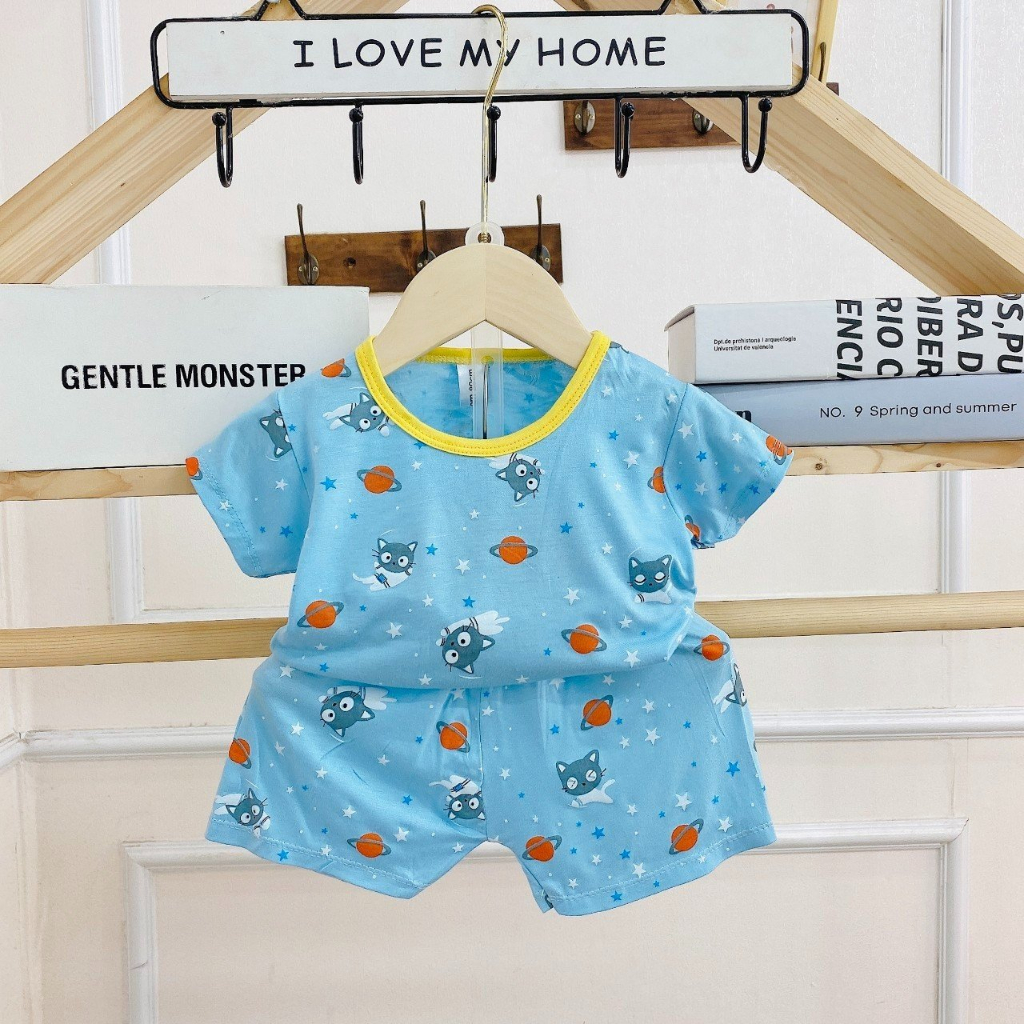 SALE SỐC  Bộ ngắn tay in họa tiết Thun Lạnh họa tiết dễ thương Ngẫu nhiên cho bé trai, bé gái