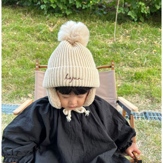 [ THÊU TÊN  ] Mũ Len Thêu Tên phong cách Hàn Quốc Cho Bé, Mũ Len dệt kim lót lông, bịt tai siêu ấm