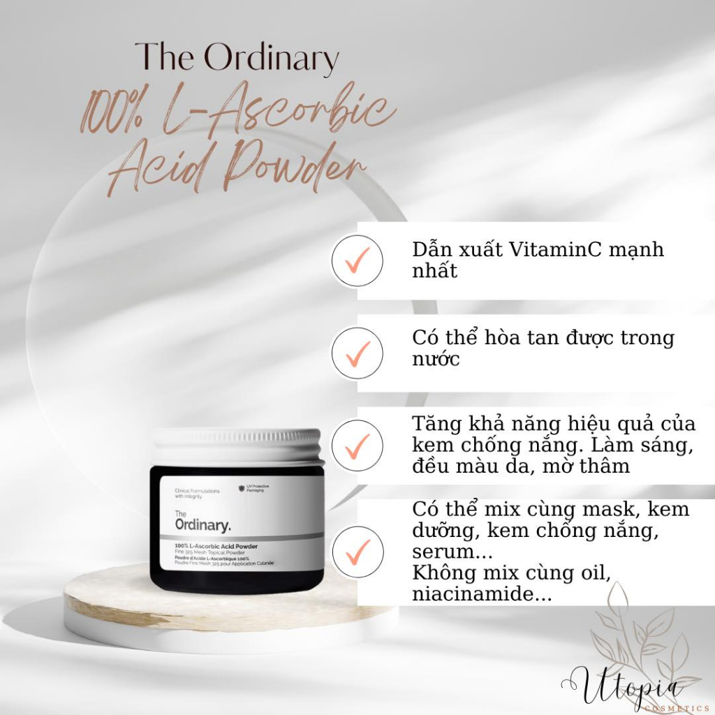 Bột Vitamin C The Ordinary 100% L-Ascorbic Acid Powder