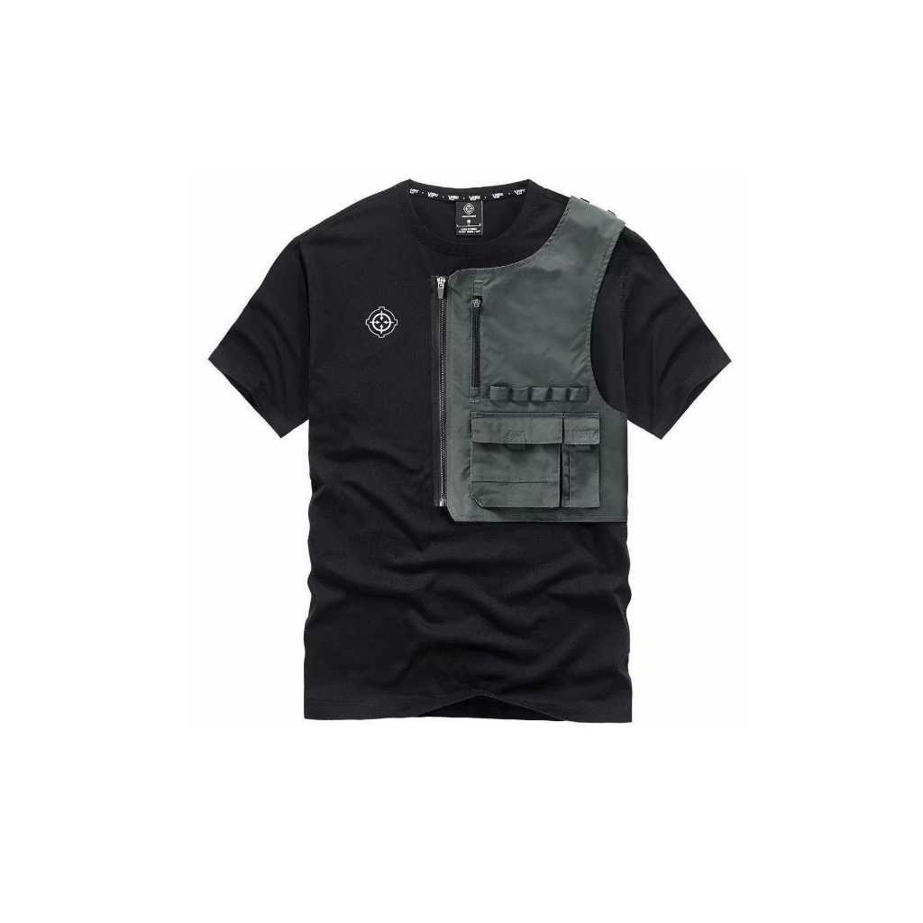 Áo thun, áo phông nam phong cách trẻ trung hip hop trang trí túi khóa kéo độc lạ - Mã H79