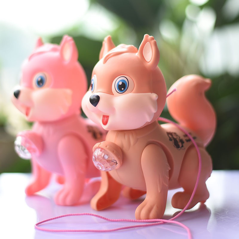 Đồ chơi Kỳ Lân Sư Tử chạy pin có 2 đèn phản quang và nhạc, con vật kèm que dây dẫn cho bé từ 6 tháng