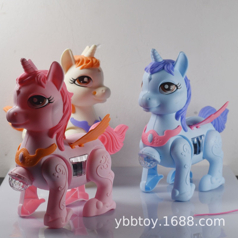 Đồ chơi Kỳ Lân Sư Tử chạy pin có 2 đèn phản quang và nhạc, con vật kèm que dây dẫn cho bé từ 6 tháng