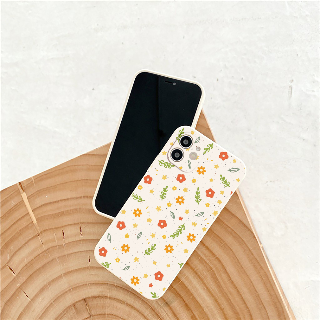 Ốp Điện Thoại iphone cạnh vuông dẻo hoa nhí Cho Iphone 14 13 12 11 Pro Promax 6 6S 7 8 Plus X XR XSMax e2314