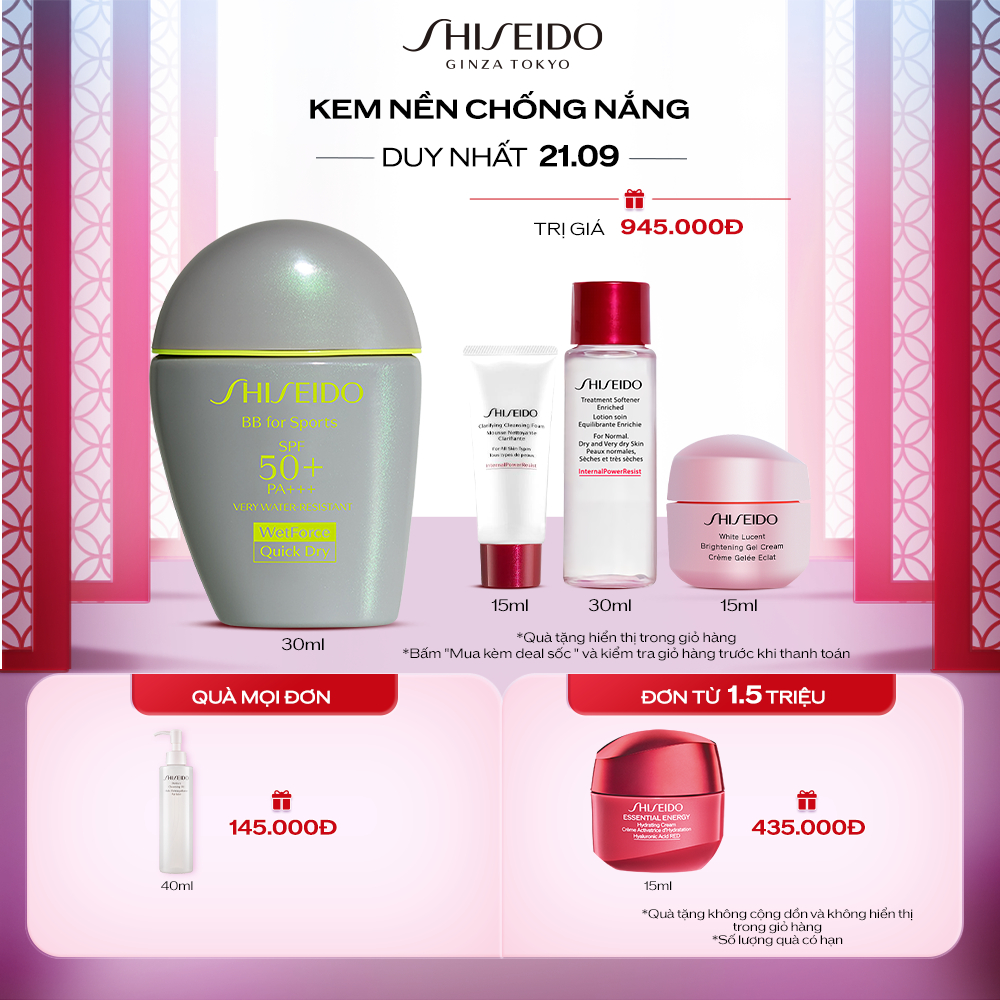 Kem nền chống nắng Shiseido GSC BB for Sports 30ml - Light