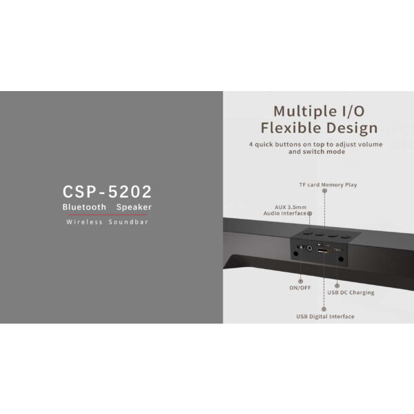 Loa Bluetooth COLORFUL CSP-5202  | Pin 1200 mAh | Kết nối Bluetooth ,MicroSD , USB , AUX 3.5mm - Hàng Chính Hãng