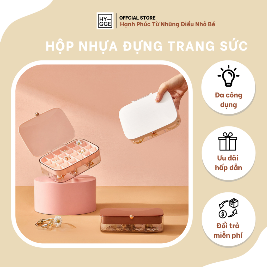 Hộp nhựa đựng trang sức chia ngăn, chất liệu nhựa ABS cao cấp