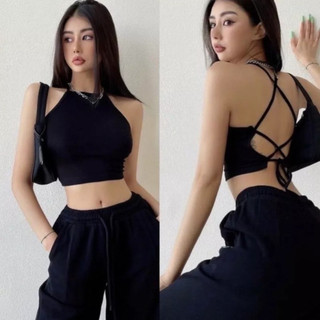 Áo 2 dây đan dây hở lưng (có mút ngực)