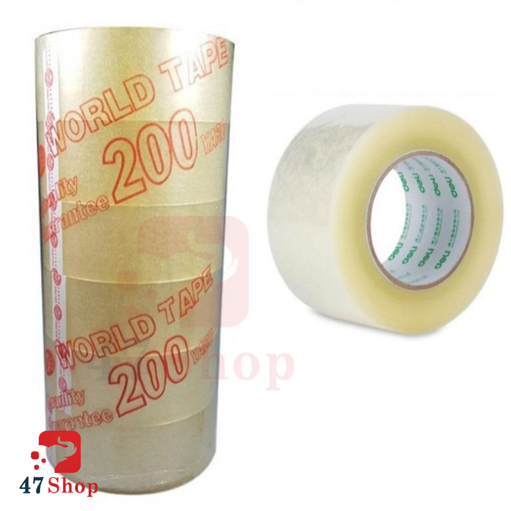 Băng keo trong, vàng siêu dày 1,8kg cây 200Yard
