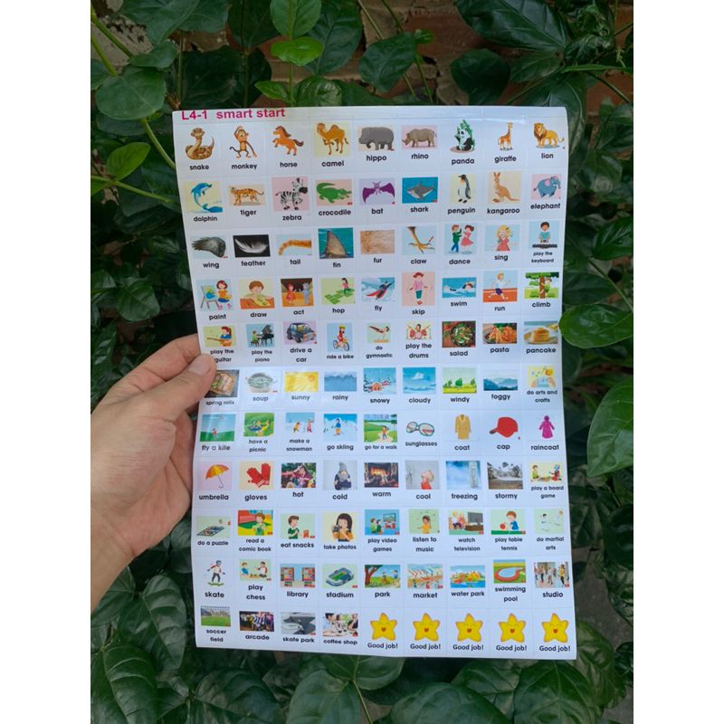 Sticker từ vựng Tiếng Anh Smart start lớp 4 theo chương trình sách mới