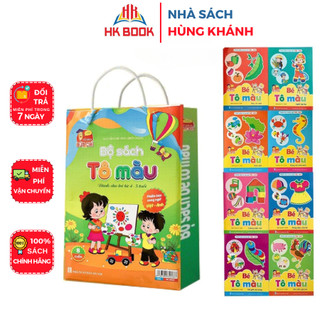 Sách - Combo túi 8 quyển Sách Tô Màu - Dành cho trẻ 4 - 5 tuổi - Song Ngữ Việt Anh (1 túi) - V TM 04