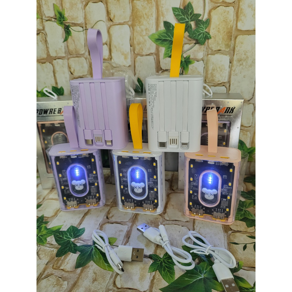 Pin sạc 10000mah kèm cáp có đèn led chiếu sáng chính hãng