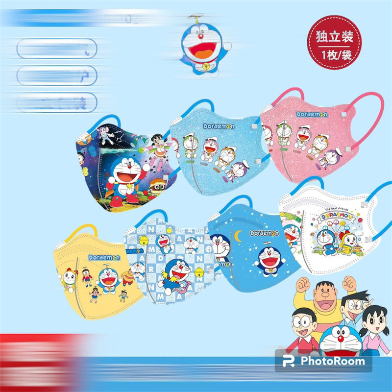 Khẩu trang KN95 nẹp mũi ĐÔRAEMON bé 3-10 tuổi