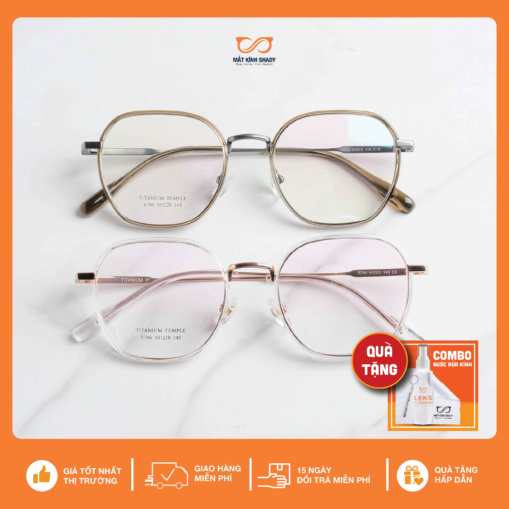 Gọng Kính Cận Titanium Shady Unisex G2577 (Nhiều Màu)
