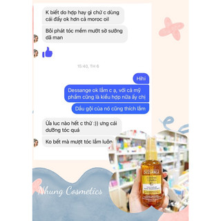 Tinh dầu dưỡng tóc Dessange Pháp, thơm sang, không bết dính - Nhung Cosmetics