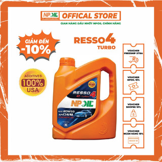 Dầu động cơ xe ô tô RESSO 4 20W50 API CI4/SL - Can 4/5/6 Lít