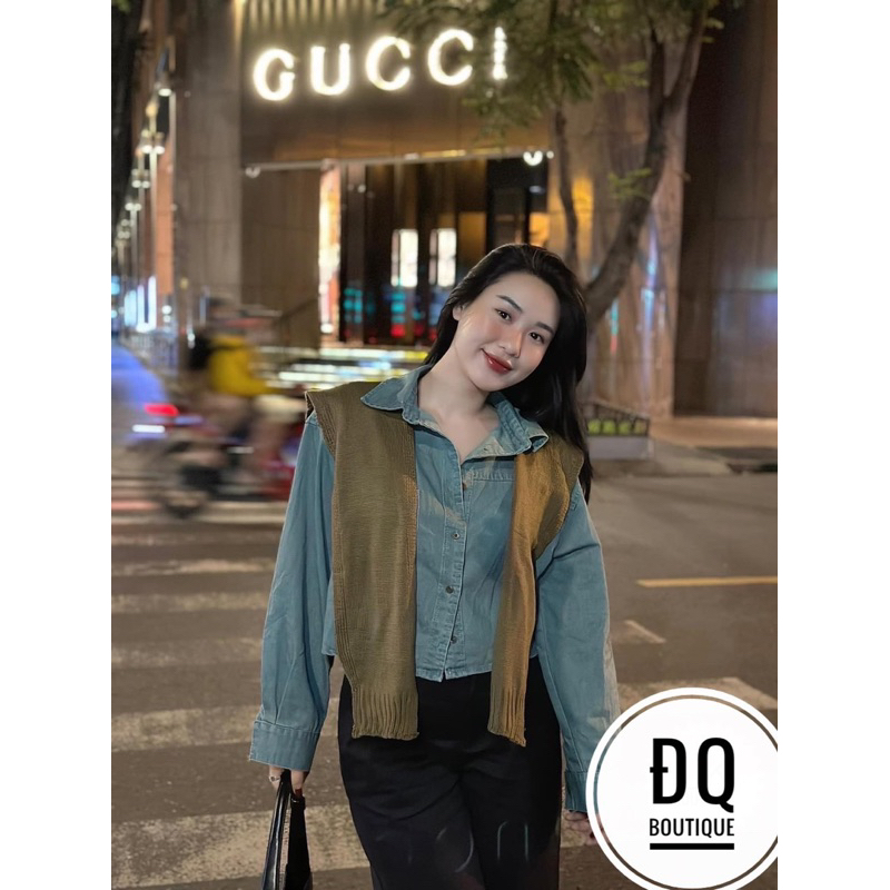 Áo Somi Bò Kèm Khăn Len Hàng QC