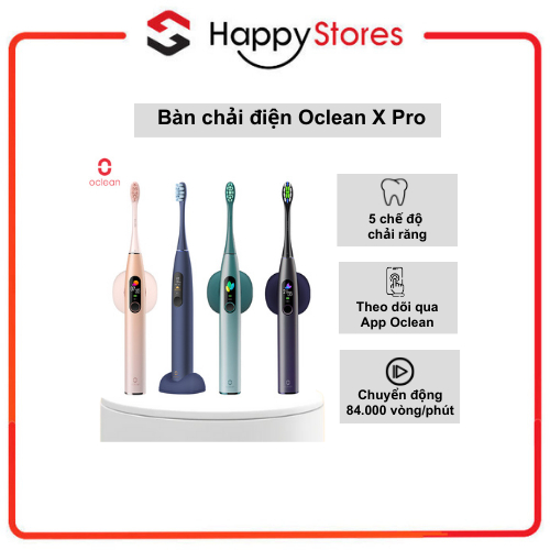 Bàn Chải Điện Oclean X Pro - Màn Hình Cảm Ứng Thông Minh - Chống Nước IPX7 - Tùy Chính Kế Hoạch Chải - Hàng Chính Hãng